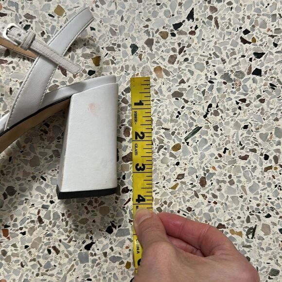 Sergio Rossi white silver block sandal prince heel 36 US 6 - Picture 7 of 11